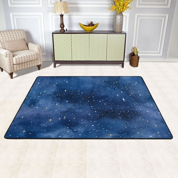 Nights with Stars Area Floor Mats Soft Large Nursery Rugs Non-Slip Foam Carpets Living Room Doormat for Bedroom Dinning Decor 72" x 48"