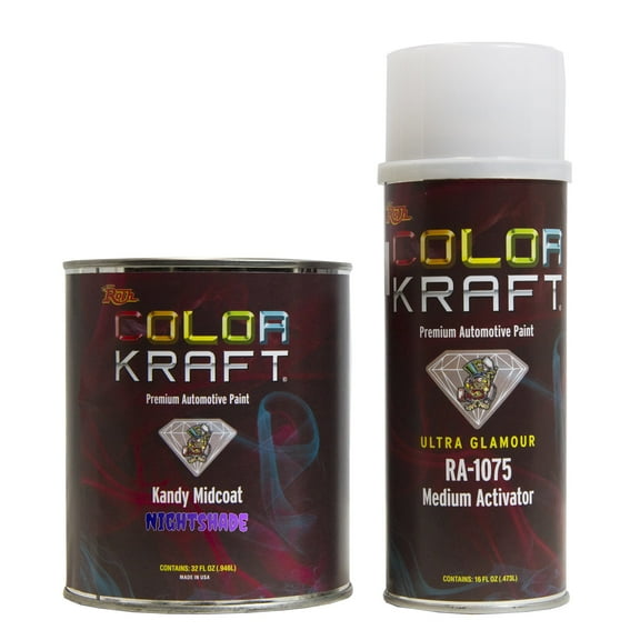 Nightshade Rainbow Effect Metal Flake Color Change Pearl Kandy Quart Kit w/ Medium Activator