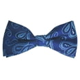 thumbnail image 1 of Nightshadow Blue Hand Made Classic Paisley Men's Bow Tie, 1 of 1