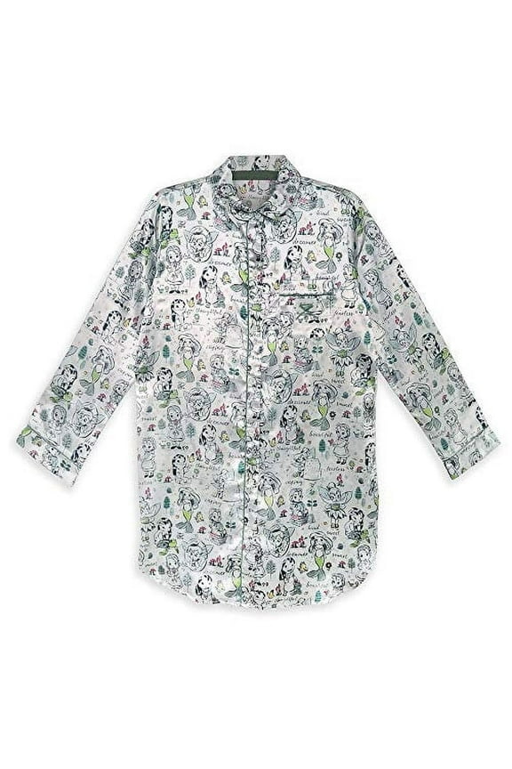 Animators' Collection Women's XXL Button Front Nightshirt