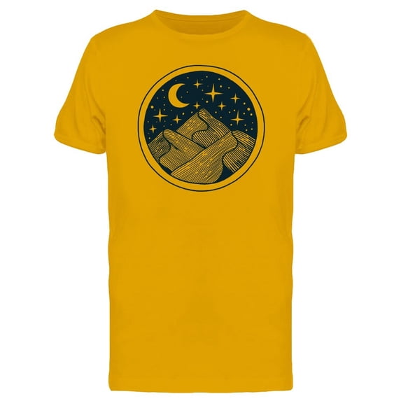 Nightsky Over The Mountains B&W Tee Men's -Image by Shutterstock