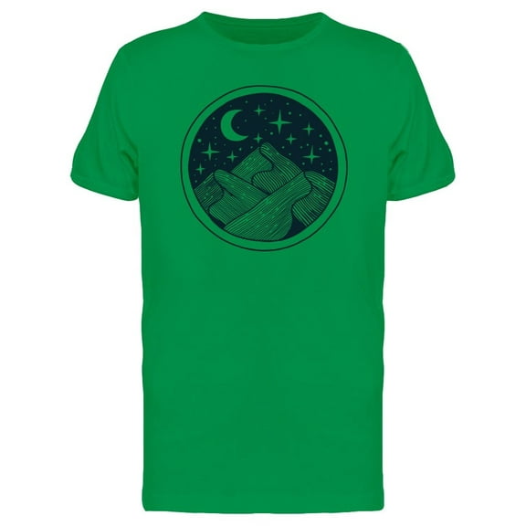 Nightsky Over The Mountains B&W Tee Men's -Image by Shutterstock