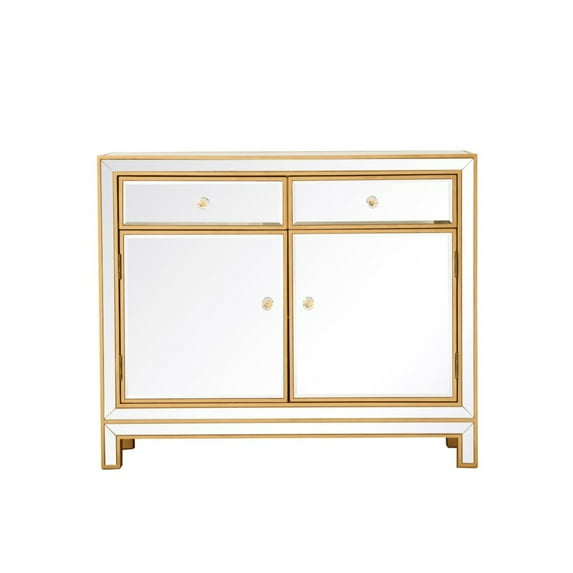 Nightstand 2 drawers 2 doors 38in. W x 12in. D x 32in. H in gold