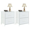 thumbnail image 1 of Nightstand-2Pack,, Bedside Table with 2 Drawers – Modern Minimalist Bedroom End Table, Small Storage Cabinet for Living Room, Compact Night Stand, White, 25 Inches, 1 of 6