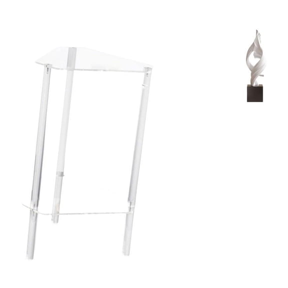 Nightstand Acrylic Side Table Abstract Art Sculpture Unique Resin Material for Bedroom Living Room Office Spaces