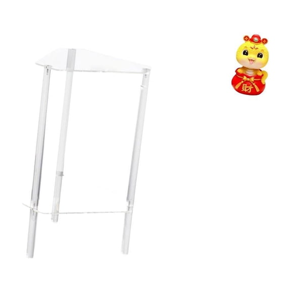 Nightstand Acrylic Side Table Snake Ornament Compact Space Saving Design for Bedroom Living Room Office