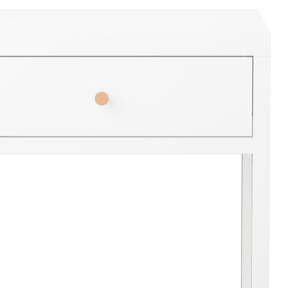 Nightstand for Bedroom Modern White Nightstand with Drawer, Minimalist Bedside Table with Wood Knob, Compact End Table for Bedroom, Apartment, or Small Spaces, Easy Assembly,Wooden Nightstand