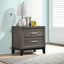 Nightstand for Bedroom, Stephan Grey Oak 2-Drawer Nightstand, Oak Wooden Nightstand,Mdf Modern Nightstand, Furniture, Bedroom Furniture, Nightstands Stephan Grey Oak 2-Drawer Nightstand