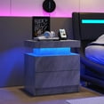 thumbnail image 1 of Nightstand LED Bedside Table Cabinet Lights Modern End Side with 2 Drawers for Bedroom, 1 of 5