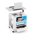 thumbnail image 1 of Nightstand Bedside Table Swivel Laptop Tray with Charging Station and LED Lights, 1 of 8