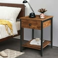 thumbnail image 1 of Nightstand Bedside Table for Bedroom Small Nightstand with Drawer Side Table with Storage Shelf End Table for Living Room Rustic Brown, 1 of 7
