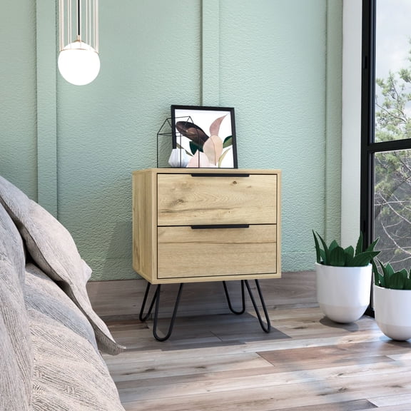Nightstand | Can Be Used as Side or End Table | Laminated Finish for Protection | Keep Space Organized