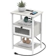 thumbnail image 1 of Nightstand with Charging Station, Bedroom Bedside Table with USB Ports and AC Outlets, Sofa Side End Table with Storage Drawer, Couch Side Table with Open Shelf for Living Room Office Dorm, 1 of 7