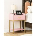 thumbnail image 1 of Nightstand with Charging Station,Bedside Table with Drawer and 2 Shelf Storage, Small Side Table, Modern Pink Night Stand, Tall End Table for Bedroom, Living Room (Pink), 1 of 18