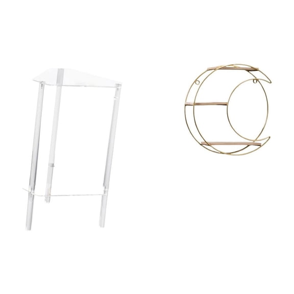 Nightstand Clear Acrylic Side Table Wall Shelf Three Tier Modern Space Saving Design for Bedroom Dormitory Home Office