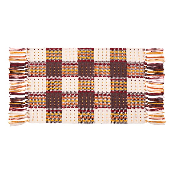 Nightstand Cover,Rectangle Dustproof Tablecloth With Tassel,Weave Checkered Bedside Cabinet Cover Cloth For Living Room Bedroom-Coffee-60x90cm(24x35in)