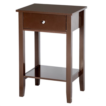 Nightstand End Table Bedside Table with Drawer and Open Shelf Dresser for Bedroom Living Room