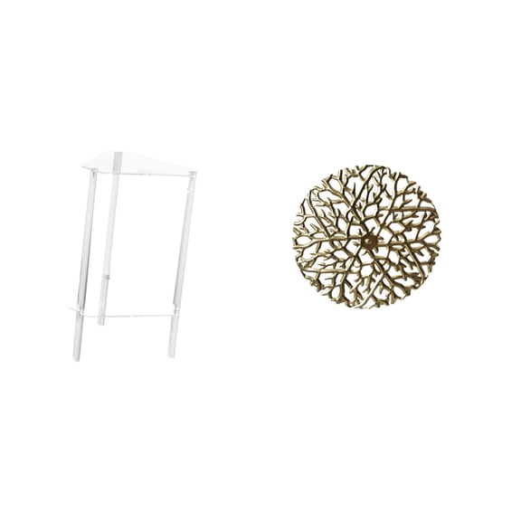 Nightstand End Table Wall Hanging Sculpture Sturdy Acrylic Iron for Living Room Office Bedroom Small Spaces