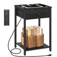 Nightstand End Table with Charging Station, USB Ports, Drawer and