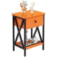 thumbnail image 1 of Nightstand,Modern Bedside End Table, Night Stand with Drawer and Storage Shelf for Living Room Bedroom, Industrial Metal Frame, 1 of 7