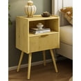 thumbnail image 1 of Nightstand, Modern Bedside Table with Storage Drawer and Open Wood Shelf, for Living Room, Bedroom and Small Spaces, Accent Night Stand with Solid Wood Legs, Easy Assembly, 1 of 16