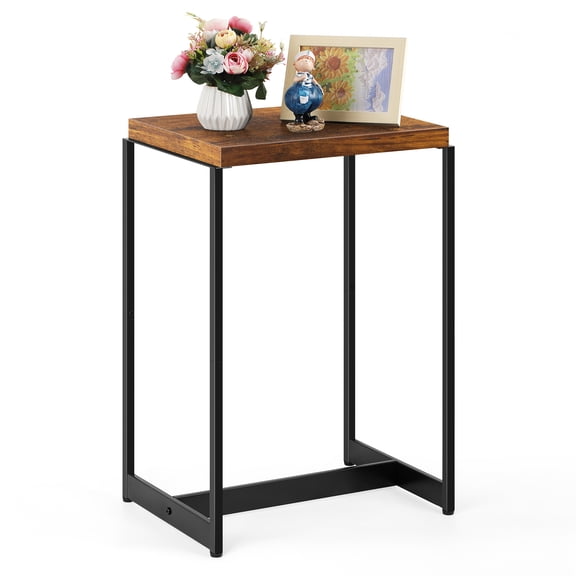 Oumilen Adult Modern Nightstand Narrow Side Table End Table, Rustic Brown