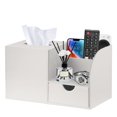 Nightstand Organizer with Tissue Holder,PU Leather Square Tissue Box ...