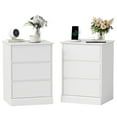 thumbnail image 1 of Nightstand Set of 2 with Charging Station, 3 Drawers Nightstand Modern Bedside Table End Table for Bedroom Living Room, White, 1 of 10