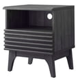 thumbnail image 1 of Nightstand Side End Table, Dark Grey Gray, Wood, Mid Century Bedroom Living, Modern HB35735, 1 of 7