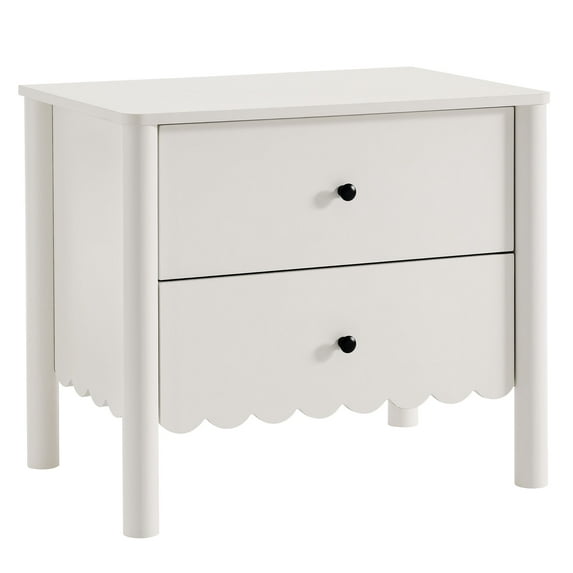 Nightstand Side End Table, White, Wood, Hotel Bedroom, Modern Contemporary, HB38224