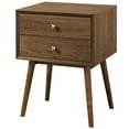 thumbnail image 1 of Nightstand Side End Table, Wood, Brown Walnut, Modern Contemporary Urban Design, Bedroom Master Guest Suite Living Room, 1 of 5