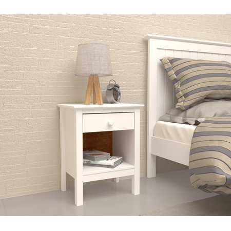 Nightstand Table 1 Drawer Solid Wood White - by From the Tree Furniture