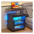 thumbnail interactive-video image 1 of Robot Nightstand With 360° Rotating Drawer & Motion Sensor LED - Mobile Bedside Table For Kids 1 of 3