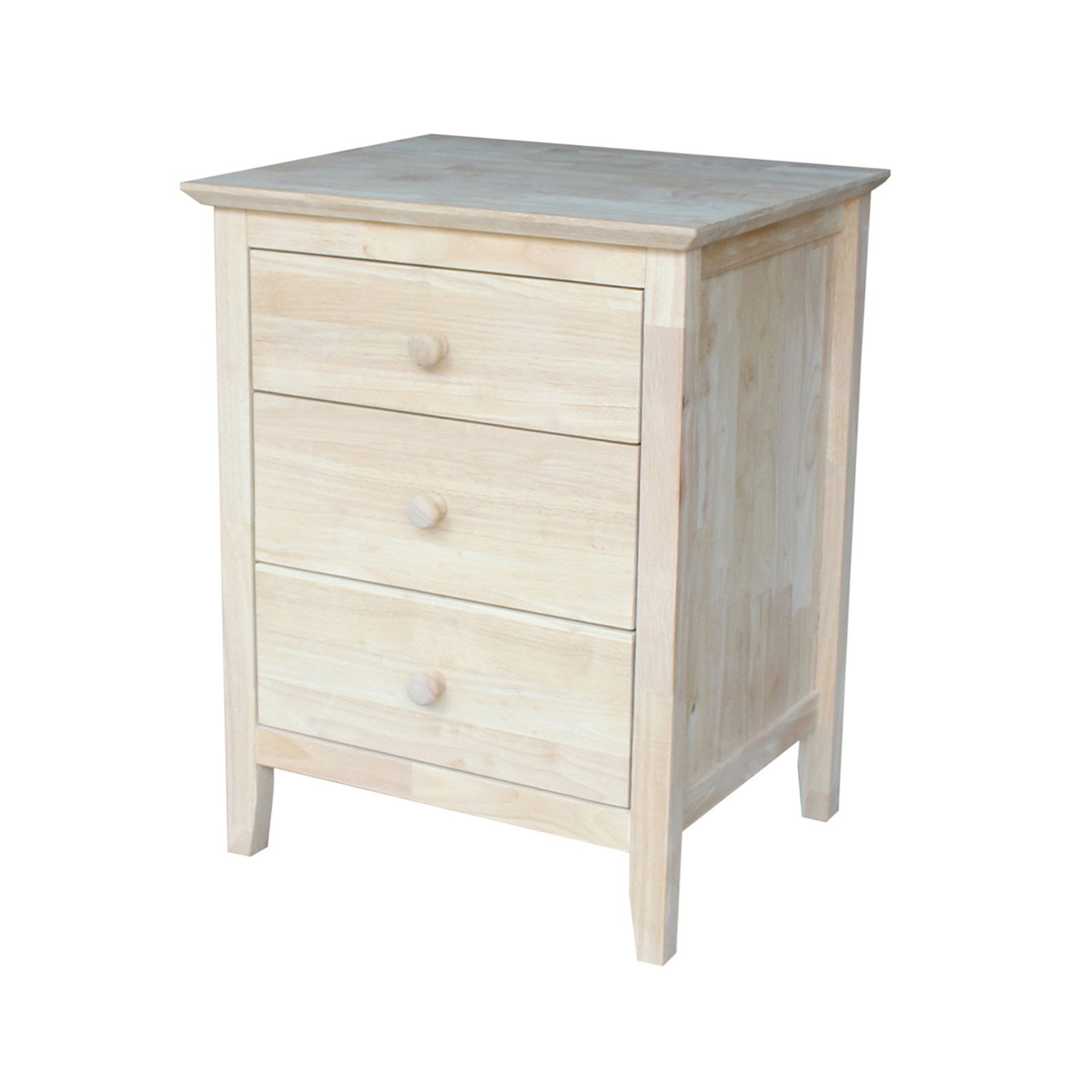 International Concepts Solid Wood 1 Drawer Nightstand Unfinished