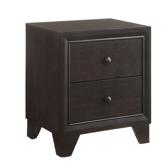 Nightstand for Bedroom Wooden Nightstand with 2 Drawers in Espresso Finish,Wooden Nightstand