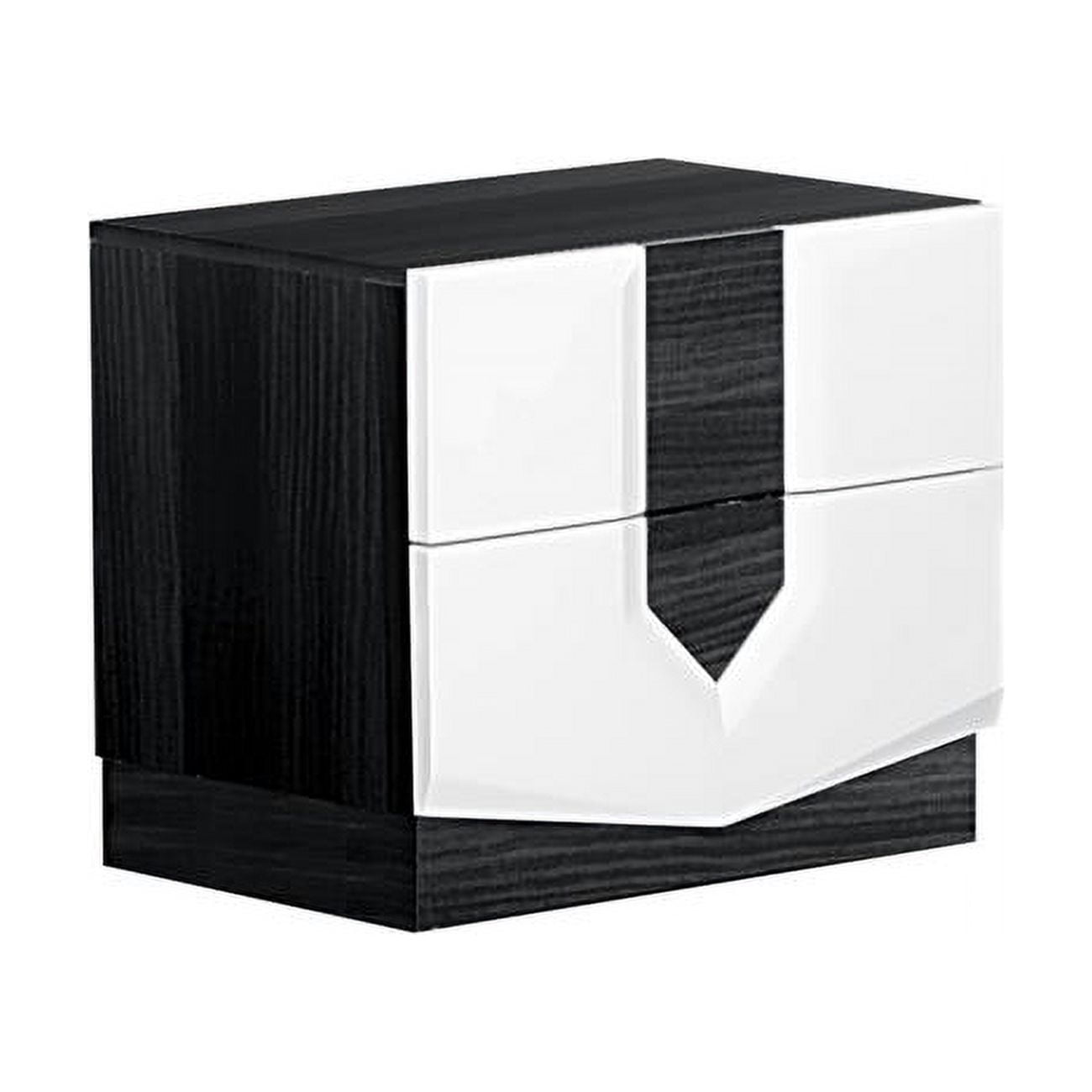 Contemporary White & Grey 2-Drawer Nightstand