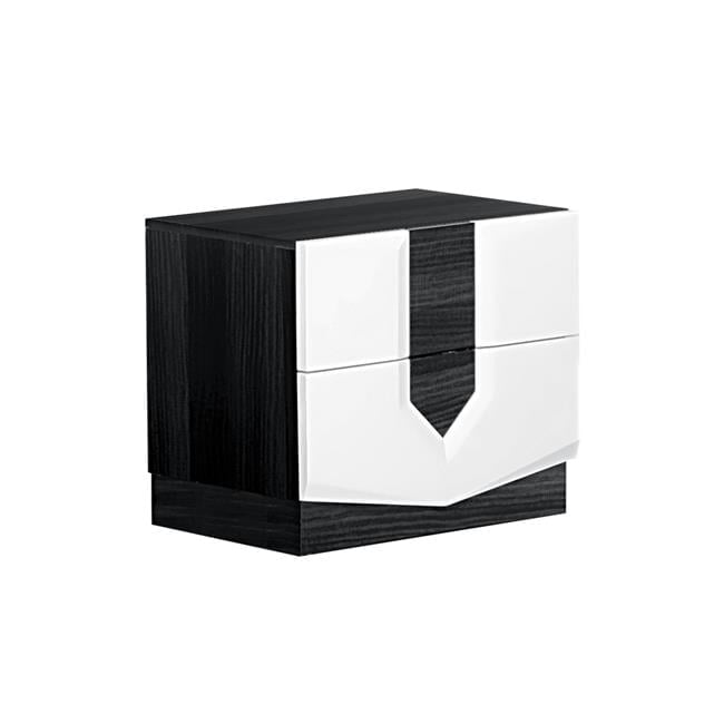 Contemporary White & Grey 2-Drawer Nightstand