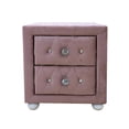 thumbnail image 1 of Nightstand with 2 Drawers / Bedroom Furniture with Safety / Pink Fabric and White Finish, 1 of 2