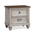 thumbnail image 1 of Nightstand with 2 Drawers and USB Port Cream and Brown - Saltoro Sherpi, 1 of 5
