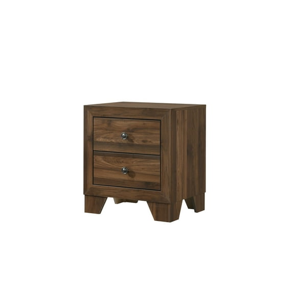 Nightstand with 2 Storage Drawers, Contemporary Solid Wood End Table Bedside Table, Rustic Side Table for Bedroom Living Room, Brown Cherry