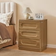 thumbnail image 1 of Nightstand with 3 Drawers, 21.7'' W x 15.8'' D Bedside Table for Bedroom,Living Room,Modern Storage Bedside Table for End Tables, Sofa, Oak Brown, 1 of 10