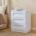 thumbnail image 1 of Nightstand with 3 Drawers, 21.7'' W x 15.8'' D Bedside Table for Bedroom,Living Room,Modern Storage Bedside Table for End Tables, Sofa, White, 1 of 12