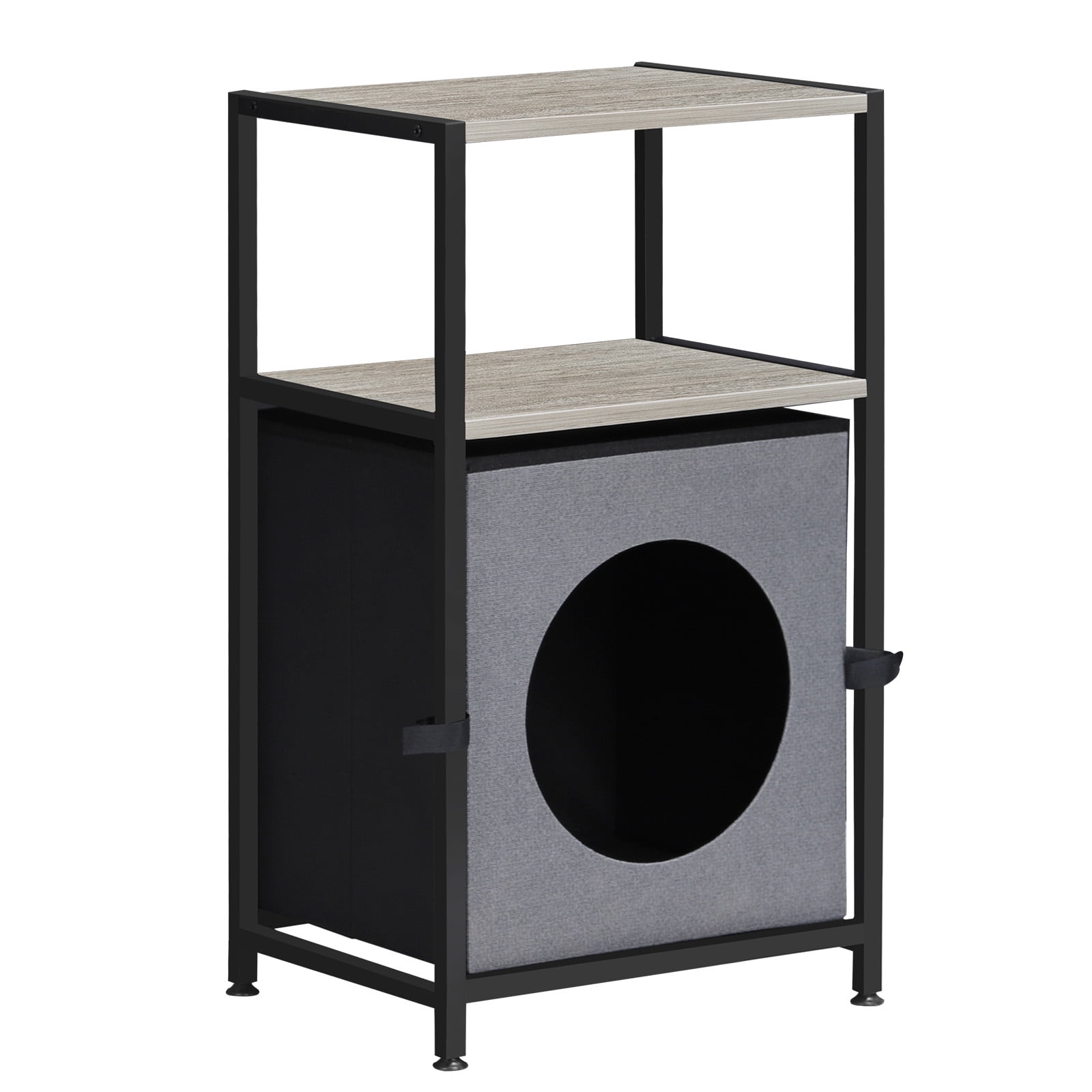 Nightstand with Cat Litter Gray