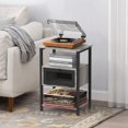 thumbnail image 1 of Nightstand with Charging Drawer Side Table Gray, 1 of 5