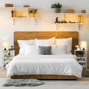 Nightstand with Charging Drawer Side Table White Set of 2