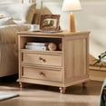thumbnail image 1 of Nightstand with Charging Station, Farmhouse Nightstands with 2 Drawers Storage Side Table Bedside Cabinet for Bedroom Living Room, Natural Oak, 1 of 7
