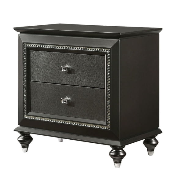 Nightstand with Dovetail Construction in Gray / Reliable Storage for Bedroom Items