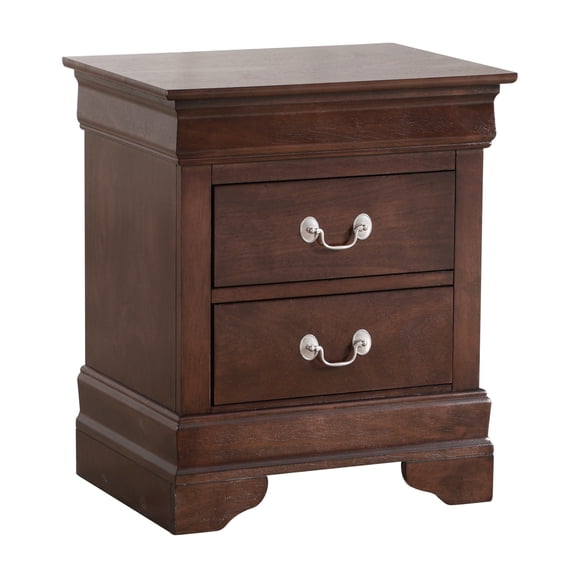 Nightstand with Drawers - Cappuccino Finish - Real Wood Veneers - Fully Assembled