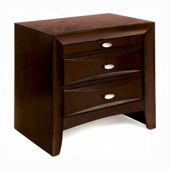 Nightstand with Drawers - Espresso Bedside Table with Pull-Out Tray