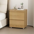 thumbnail image 1 of Nightstand with Drawers, Modern Bedroom End Table with No Handle, Wooden Bedside Storage Cabinet, 1 of 15